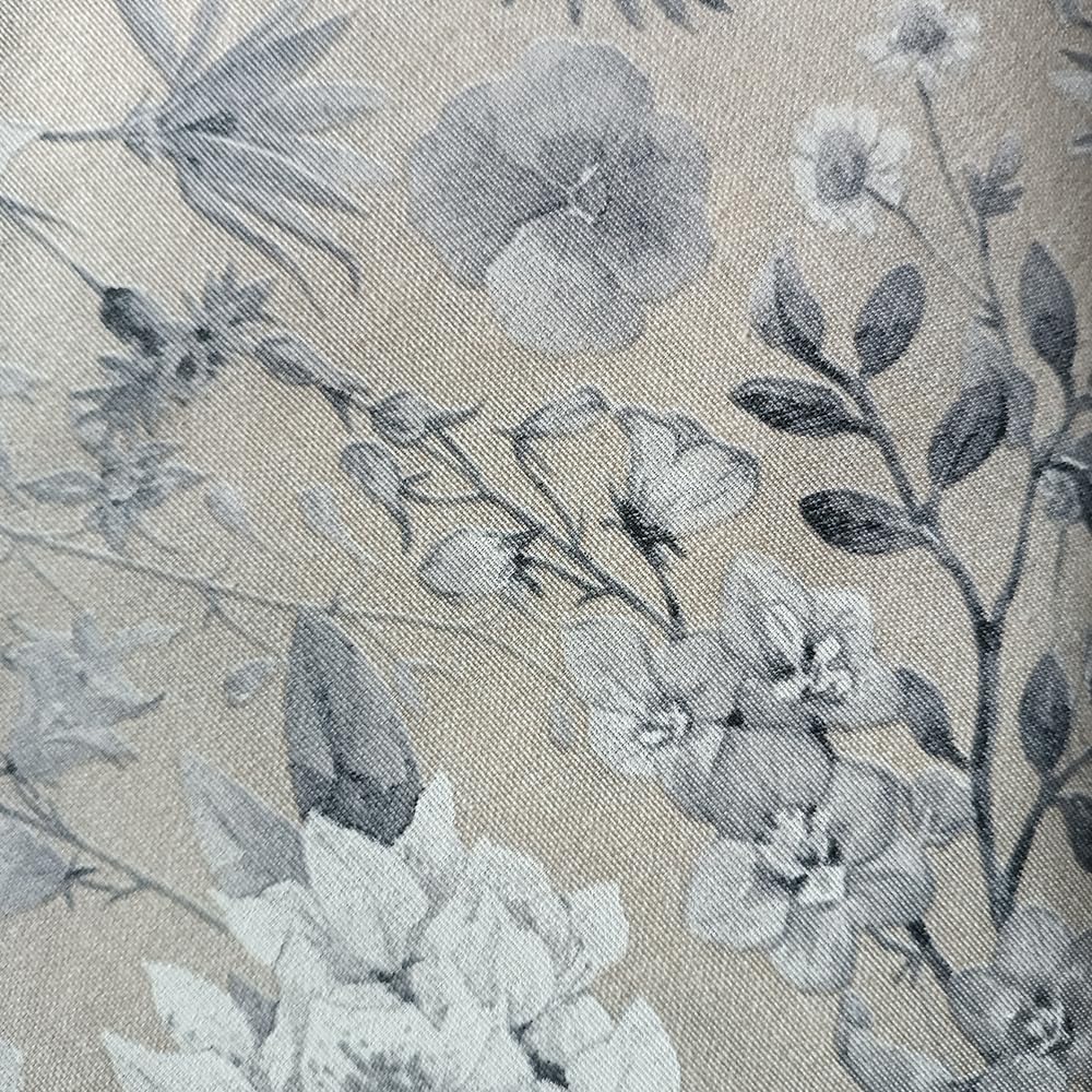 LaFábricadelasTelas - Falda o Ropa de Mesa Camilla Redonda Primavera Verano Loneta Estampada Flores algodón, Faldón Faldilla enagüilla (Gris-Azulado, 100 cm diámetro)