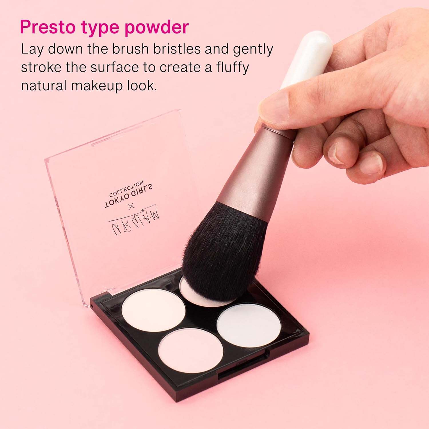 Kumano Fude Blush Brush – Handmade in Japan – Ultra-Soft Natural Goat Hair – 5.5" Dome-Shaped Makeup Brush – Rose Gold Ferrule & White Handle – Ideal for Blush & Setting Powder