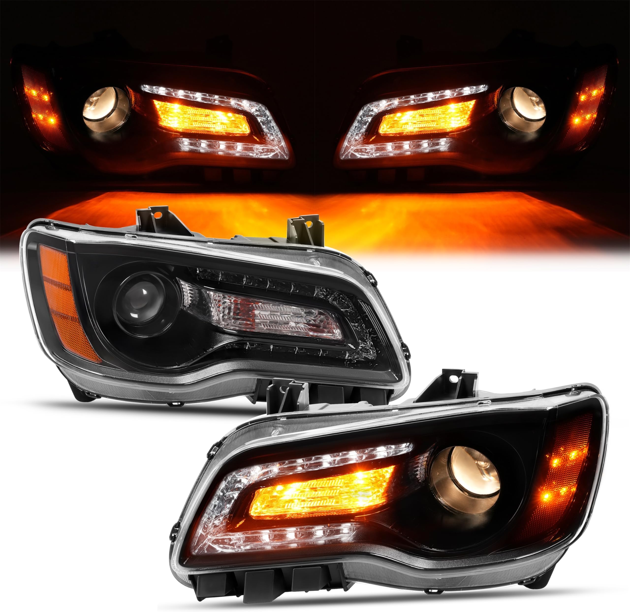 Amazon.com: HECASA Pair Headlights Compatible with 2011-2023 Chrysler ...