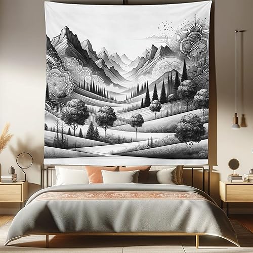 Miniatura 98 de Ambesonne Tapiz indie, estilo moderno de Memphis de los años ochenta, geométrico, abstracto, colorido, diseño de puntos, funky, para colgar en la