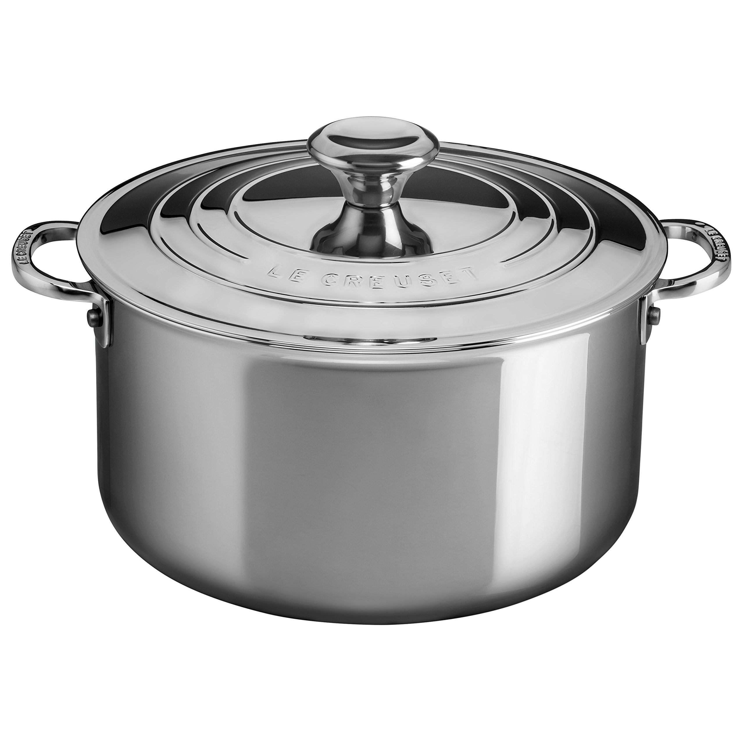 Le Creuset Signature Cocotte Profonde en Acier Inoxydable avec Couvercle, Ø 24 cm, 3-Ply