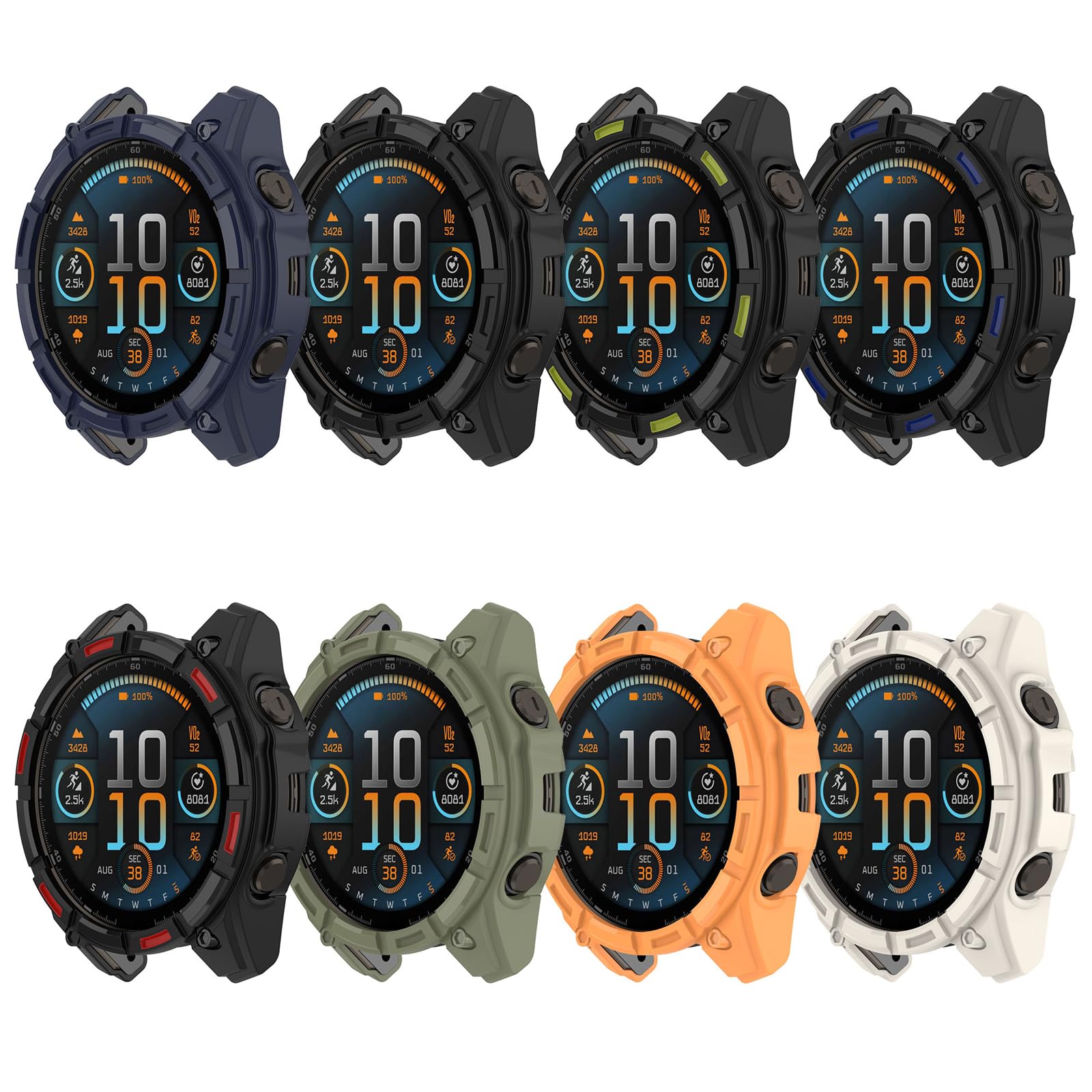 Disscool Etui kompatybilne z Garmin Enduro 3 Smartwatch, miękkie, odporne na upadki, TPU, zapasowe etui ochronne, akcesoria do smartwatcha, czarne + niebieskie