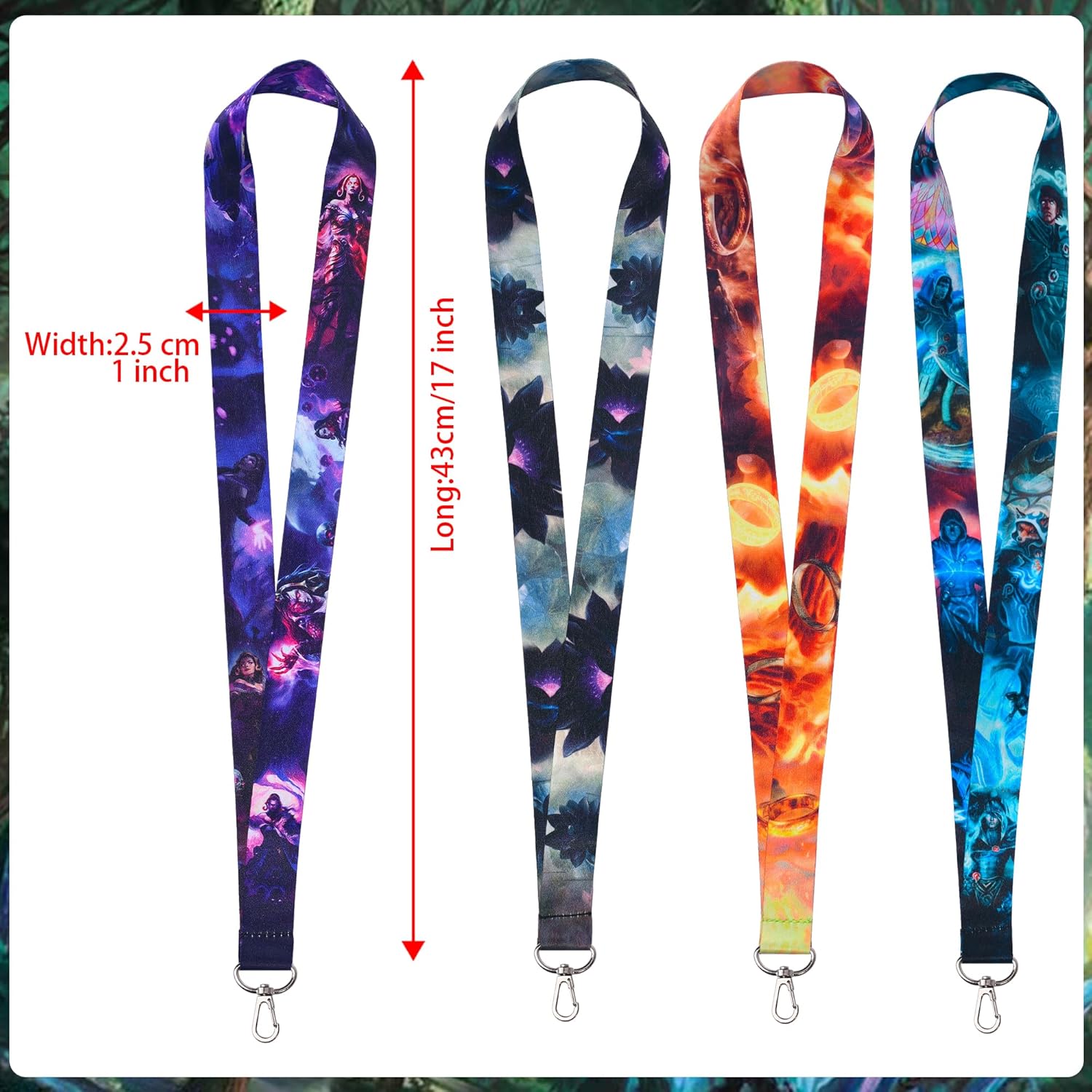 MTG Ring Black Lotus Teacher Kids Neck Lanyard（4 Pack） for Key String Wallet. Game Stuff Accessories Decor Gifts Merch Party Supplies ID Card Badge Holder Keychain for Teens Student Office - Image 2