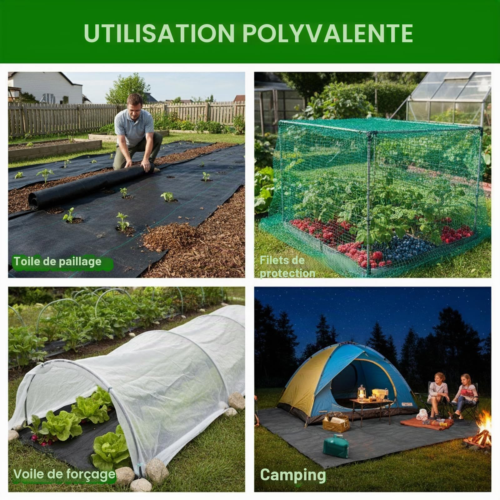 Lot de 100 piquets d'ancrage Stables en Forme de U,100 disques tampons, Toile Anti-Mauvaises Herbes pour Jardin, Bordures de pelouse, parterres de légumes et Fixation de tuyaux