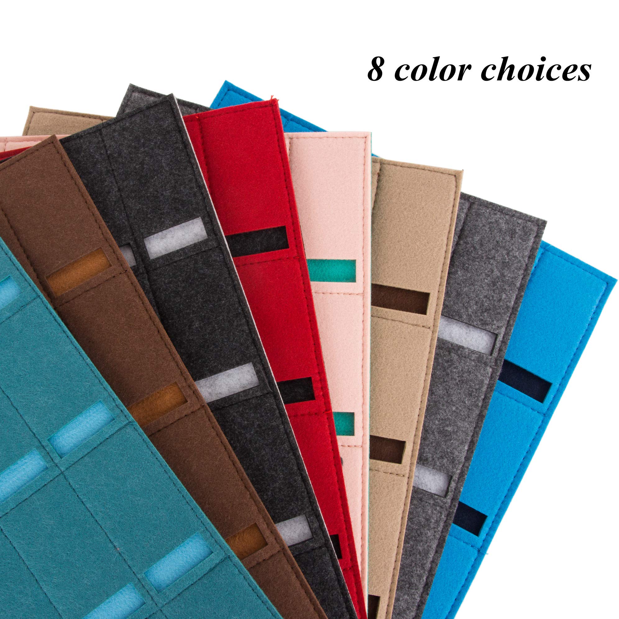 PACMAXI Coffret de rangement pour montres - 24 Fentes - Gris - Montage mural et suspendu - Poids Léger - Feutre - 31 x 46 x 2 cm