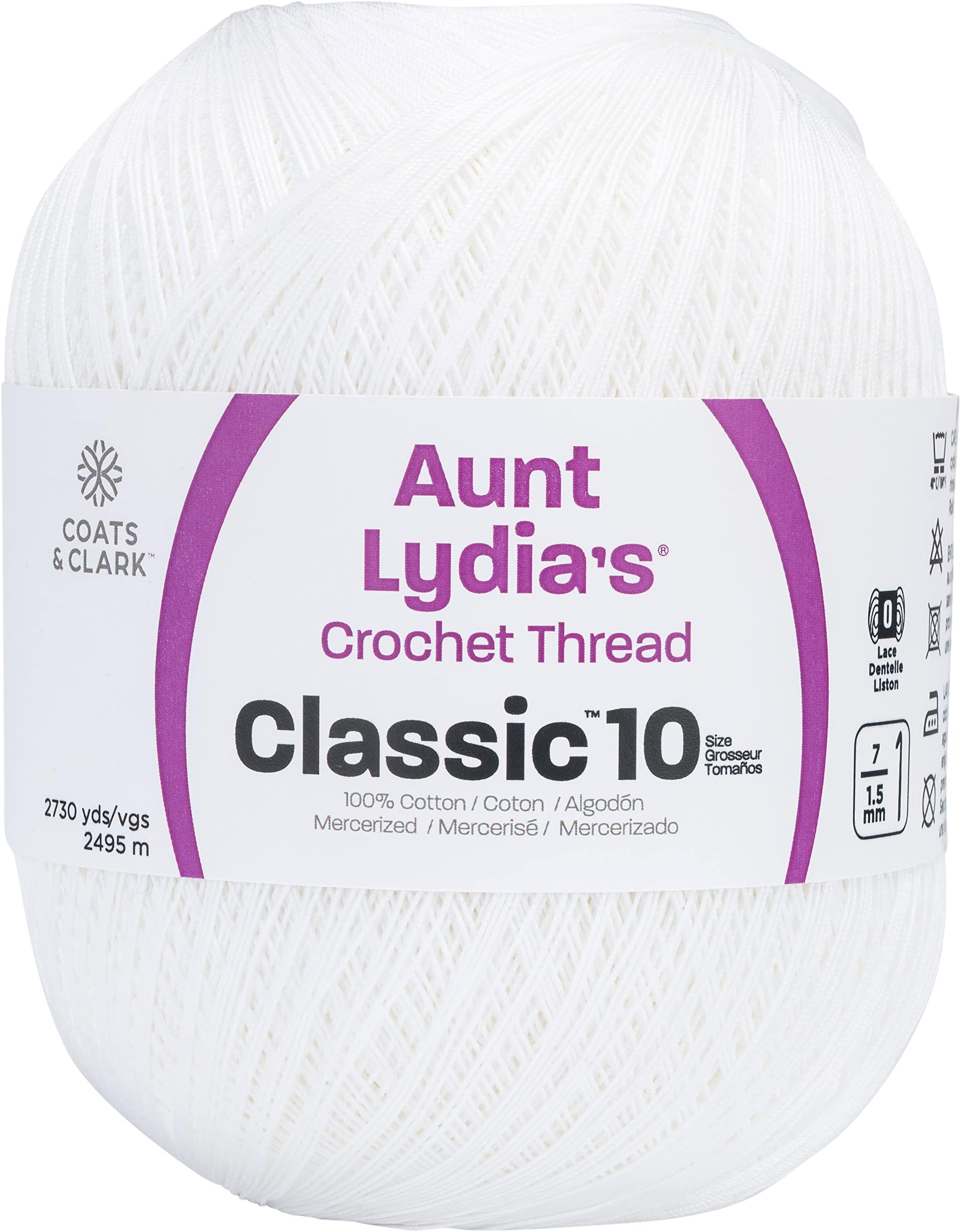 Aunt Lydia's Crochet Cotton Metallic Crochet Thread Size 10