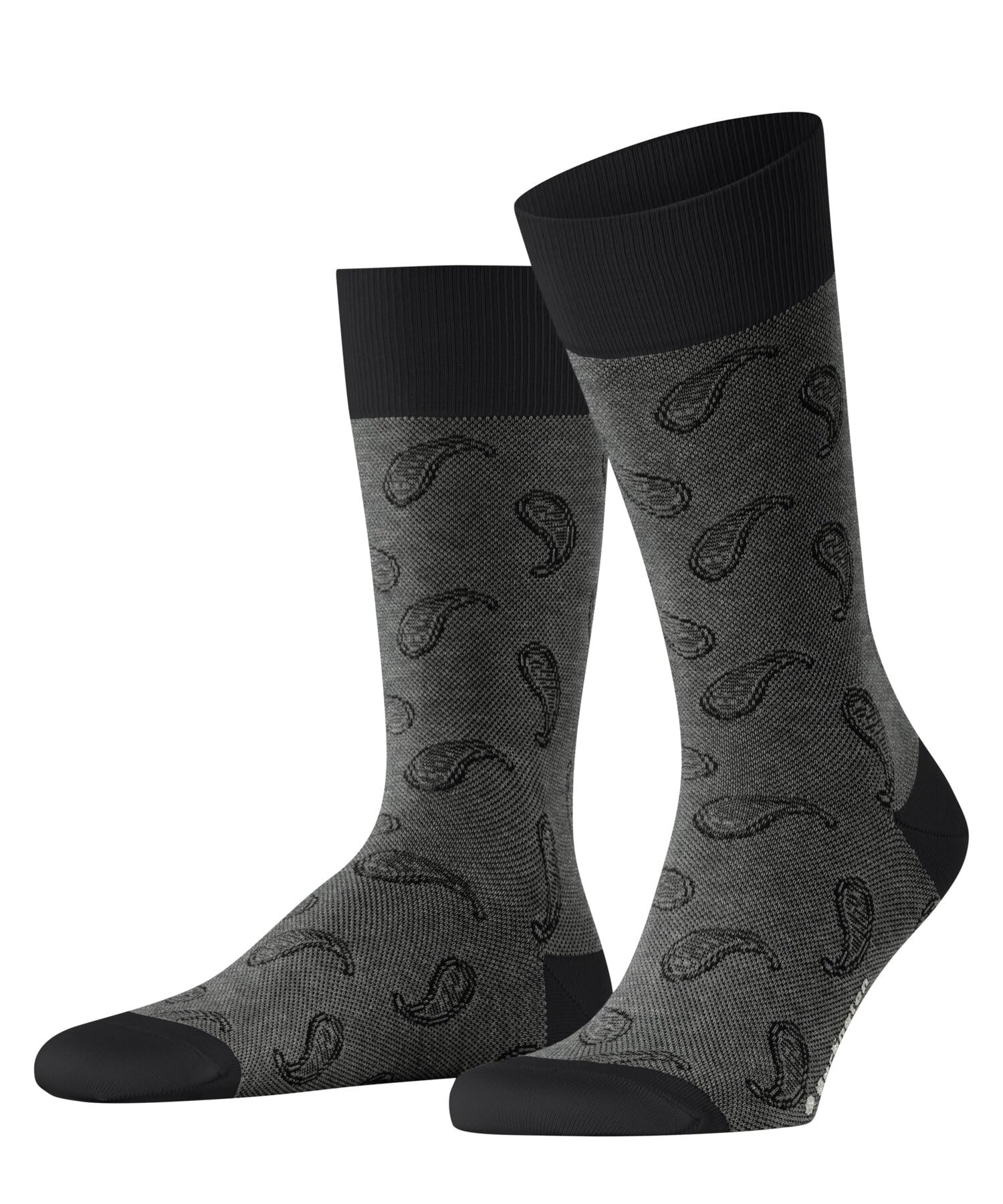 Burlington Men's Paisley M So Cotton Patterned 1 Pair Socks, Black 3000, 6.5-11