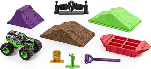 Miniatura 5 de Monster Jam, Grave Digger Monster Dirt Deluxe Set, con 16 onzas de Monster Dirt y camión Monster Jam fundido a escala 164 oficial