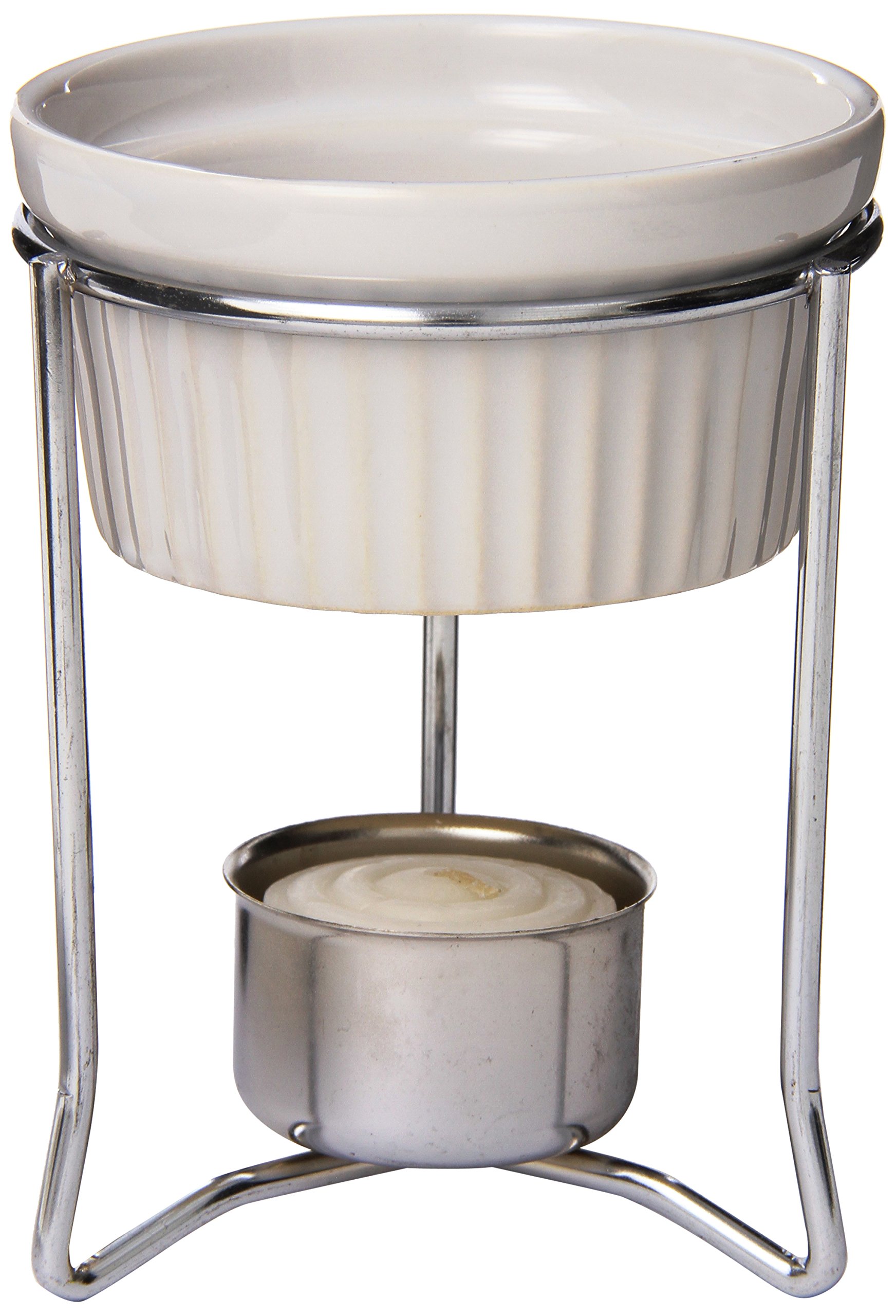 Browne 3 oz Chrome-Plated Butter Warmer w/Stoneware Pot by Browne Foodservice – Chrome, Silver, Model 575767