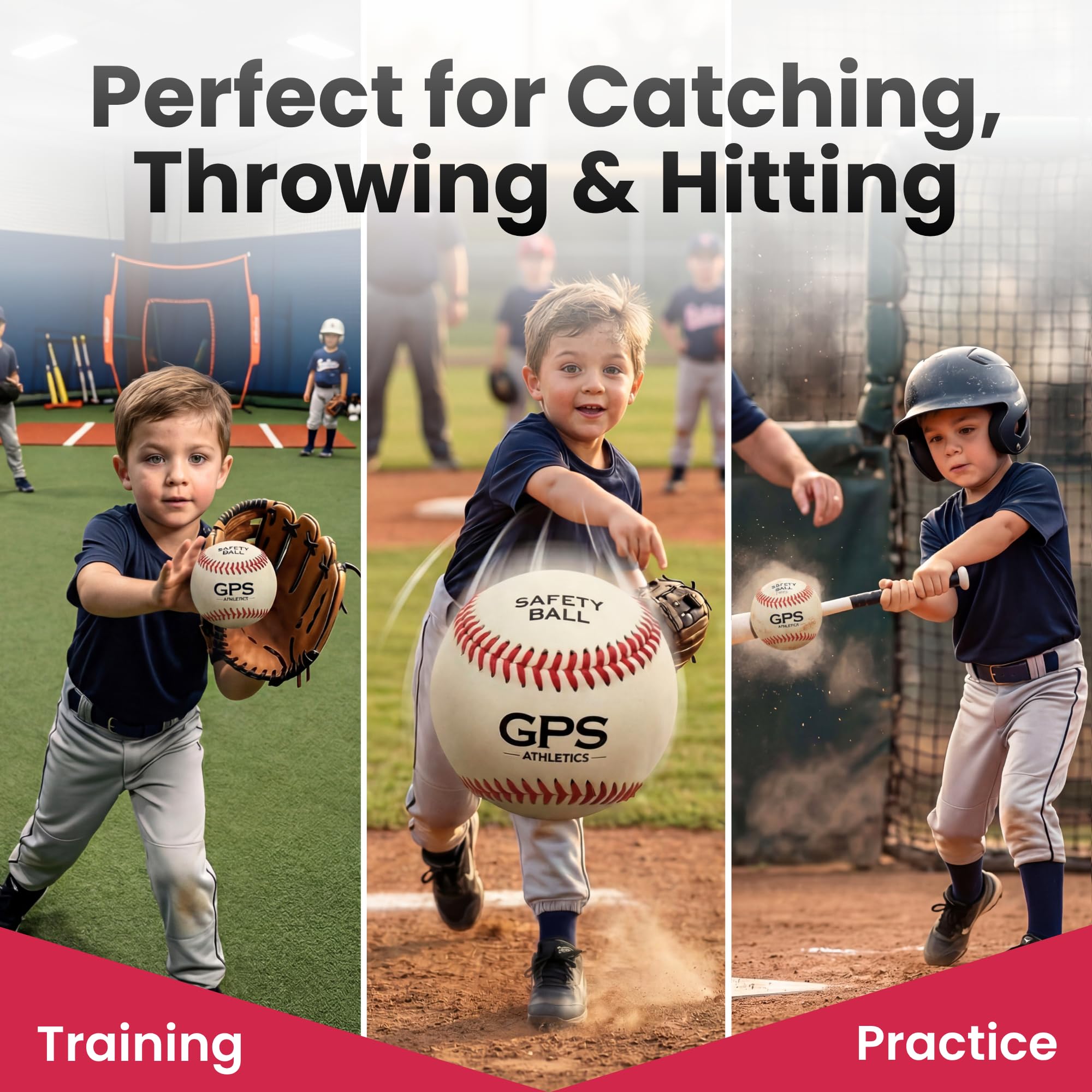 Grady's Pitching School GPS Athletics - Juego de 6 pelotas de entrenamiento suaves de bajo impacto para niños, para entrenadores, para principiantes, 6 unidades por paquete