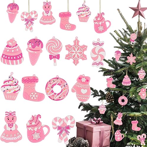 Vista 8 de kockuu Adornos de Navidad para decoración de árboles, 12 piezas de adornos colgantes de PVC suave, copos de nieve, casa de jengibre, muñeco de nieve