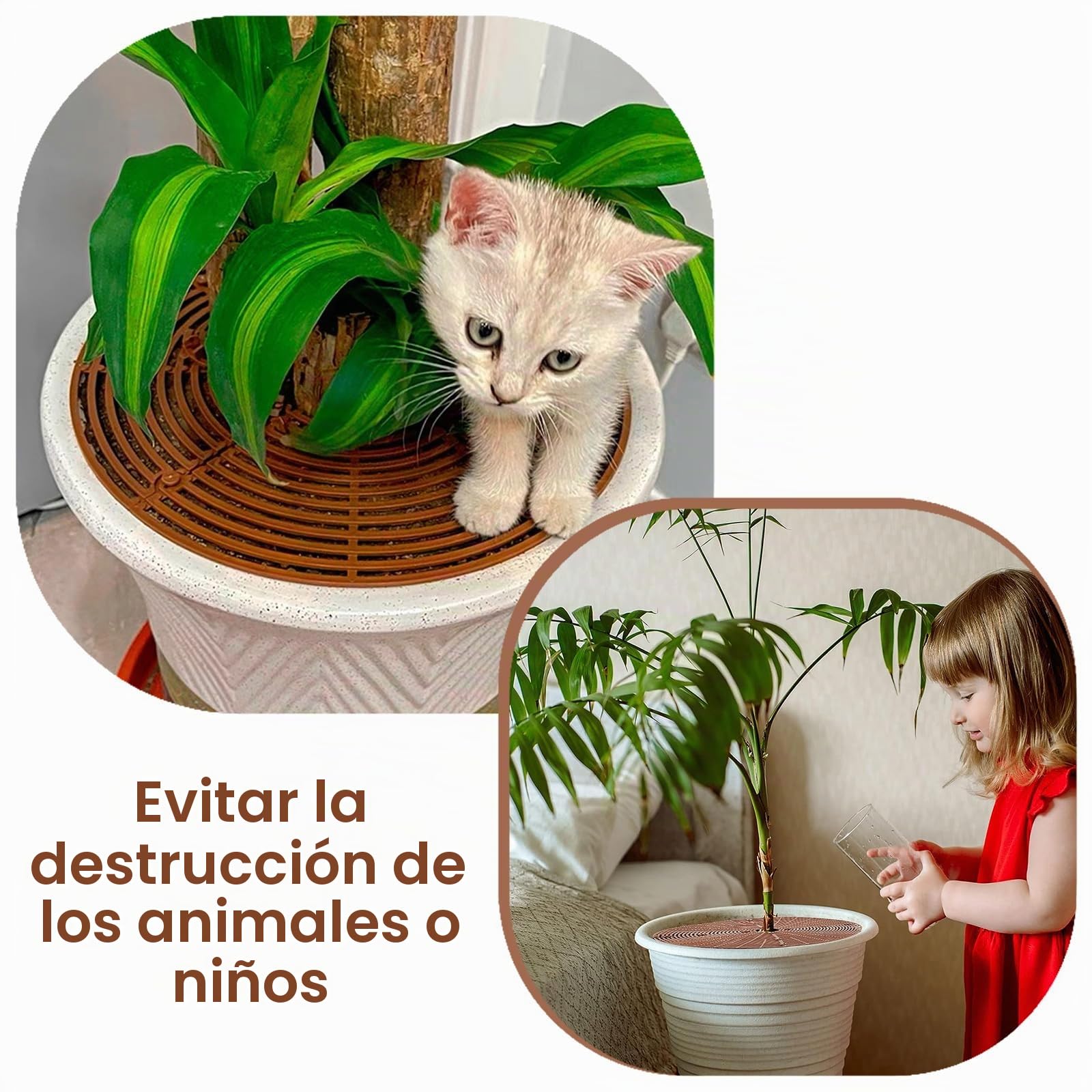 JMIATRY 4 Piezas Protector de Macetas 30cm y 52cm, Rejillas para macetas, Protección de Plantas para La Protección de Niños, Mascotas