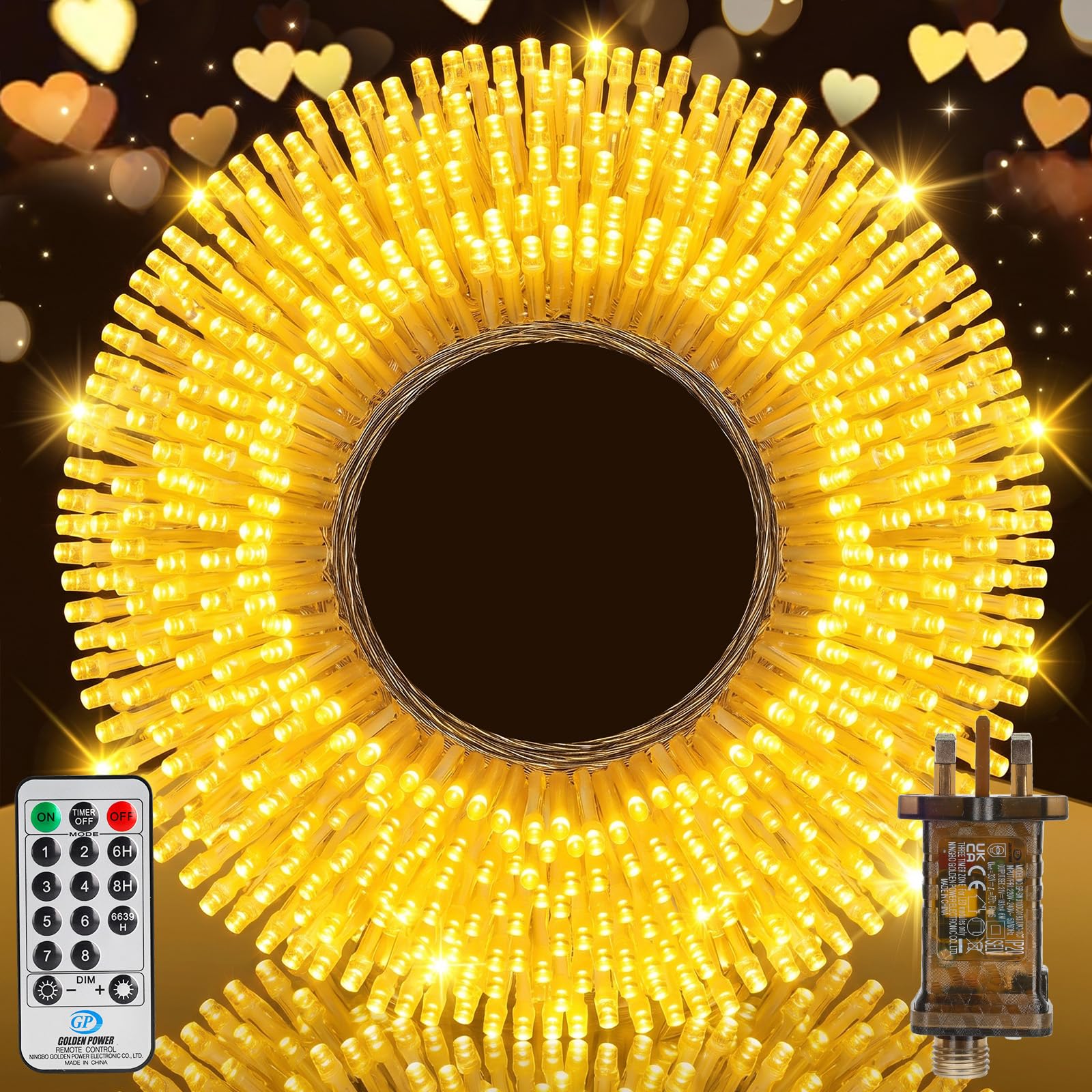Fairy Lights Plug in, 50M 500LED String Lights Mains Powered, Warm White