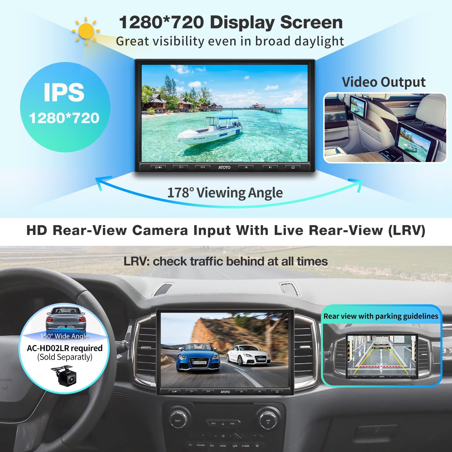 Amazon.com: [8 inch] ATOTO F7 XE Double-DIN & Single-DIN Adaptive