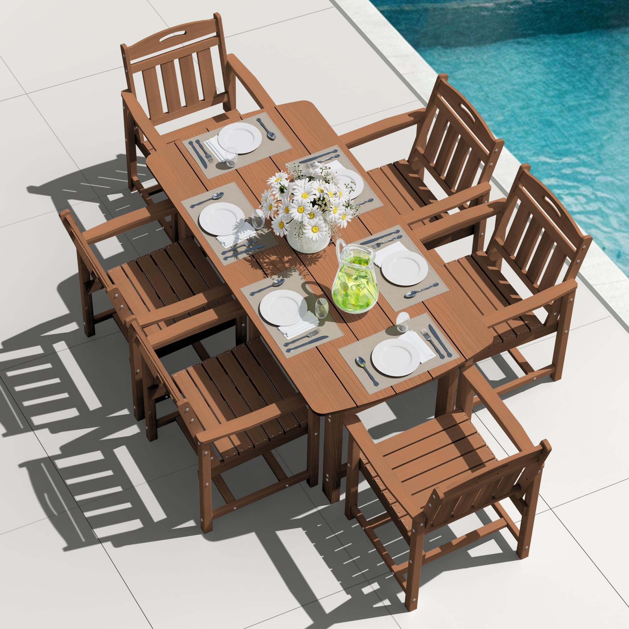 SUUNYN 7-Piece HDPE Outdoor Dining Set
