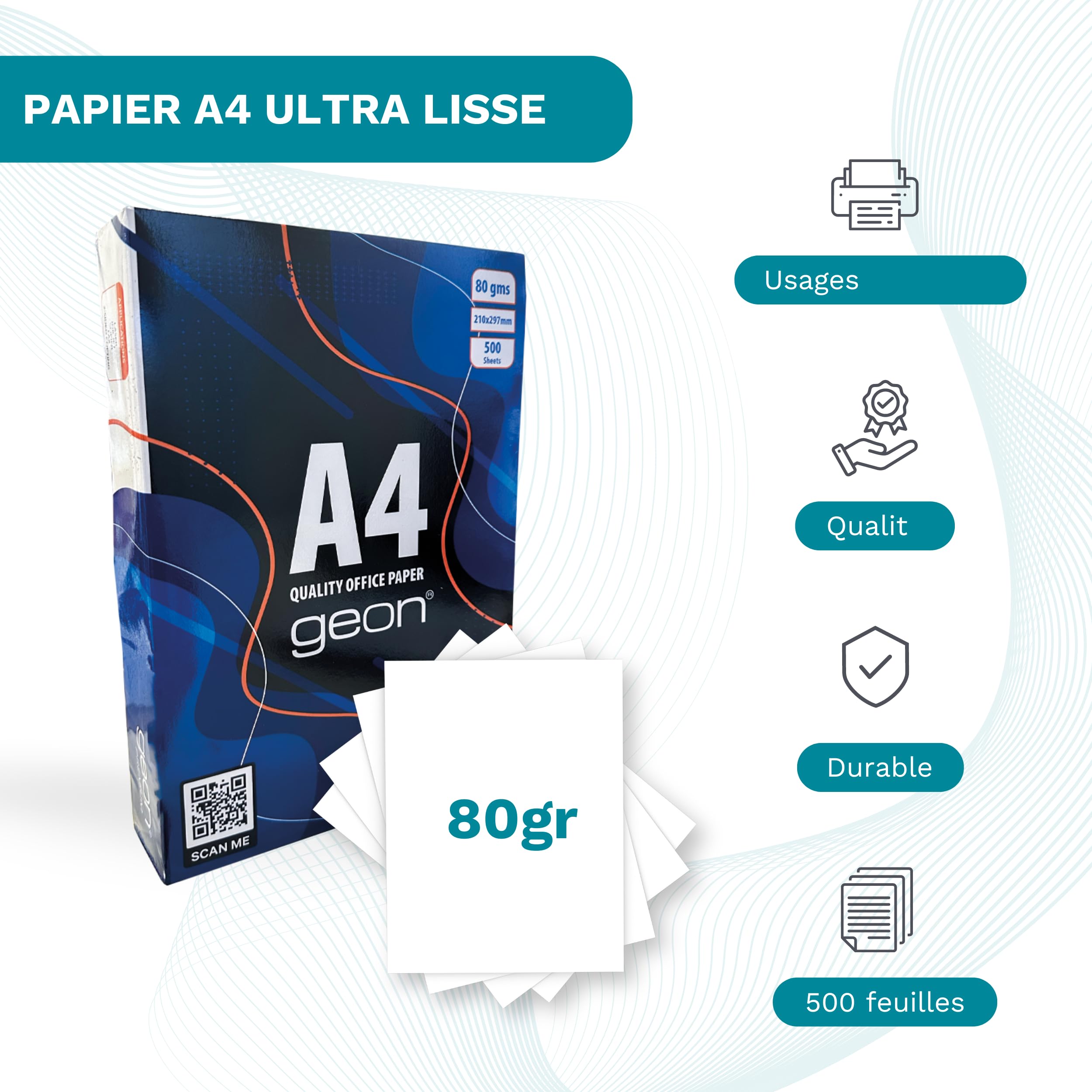 La Maison Du TPV - Papier A4 | Ramette Papier A4 80g Blanc | Feuille Imprimante | Papier Imprimante 80g | Ramette 500 Feuilles | Feuilles Blanches