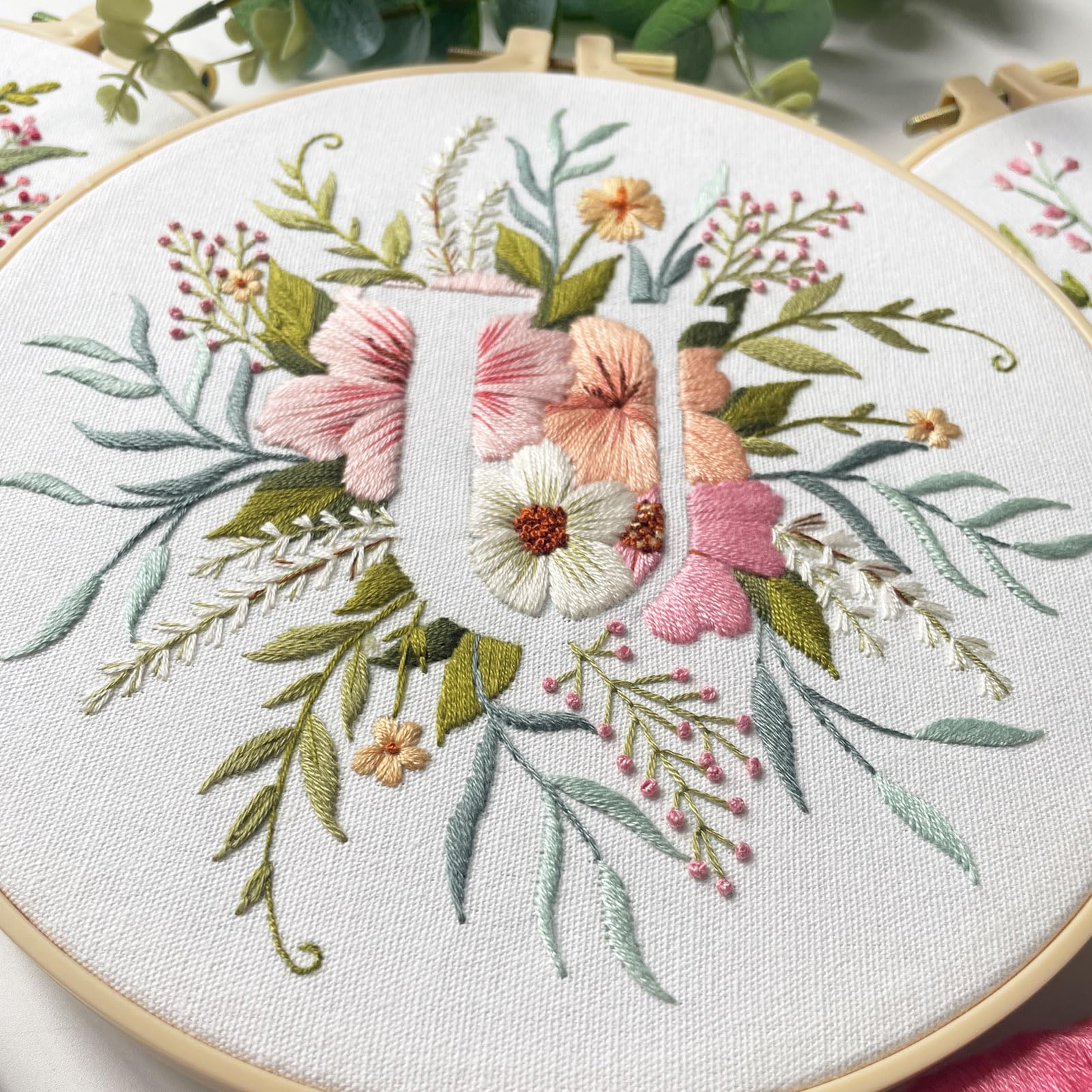 Myfelicity Embroidery Kit for Beginners and Adults Floral and Lettering Design (U) - Image 3