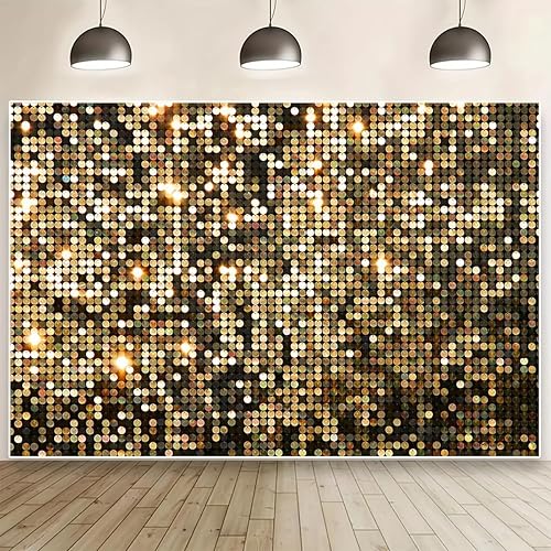 Decoraciones de fiesta de discoteca, telón de fondo de fiesta de discoteca de 5 x 3 pies, lentejuelas impresas (no con brillantina), pancarta de