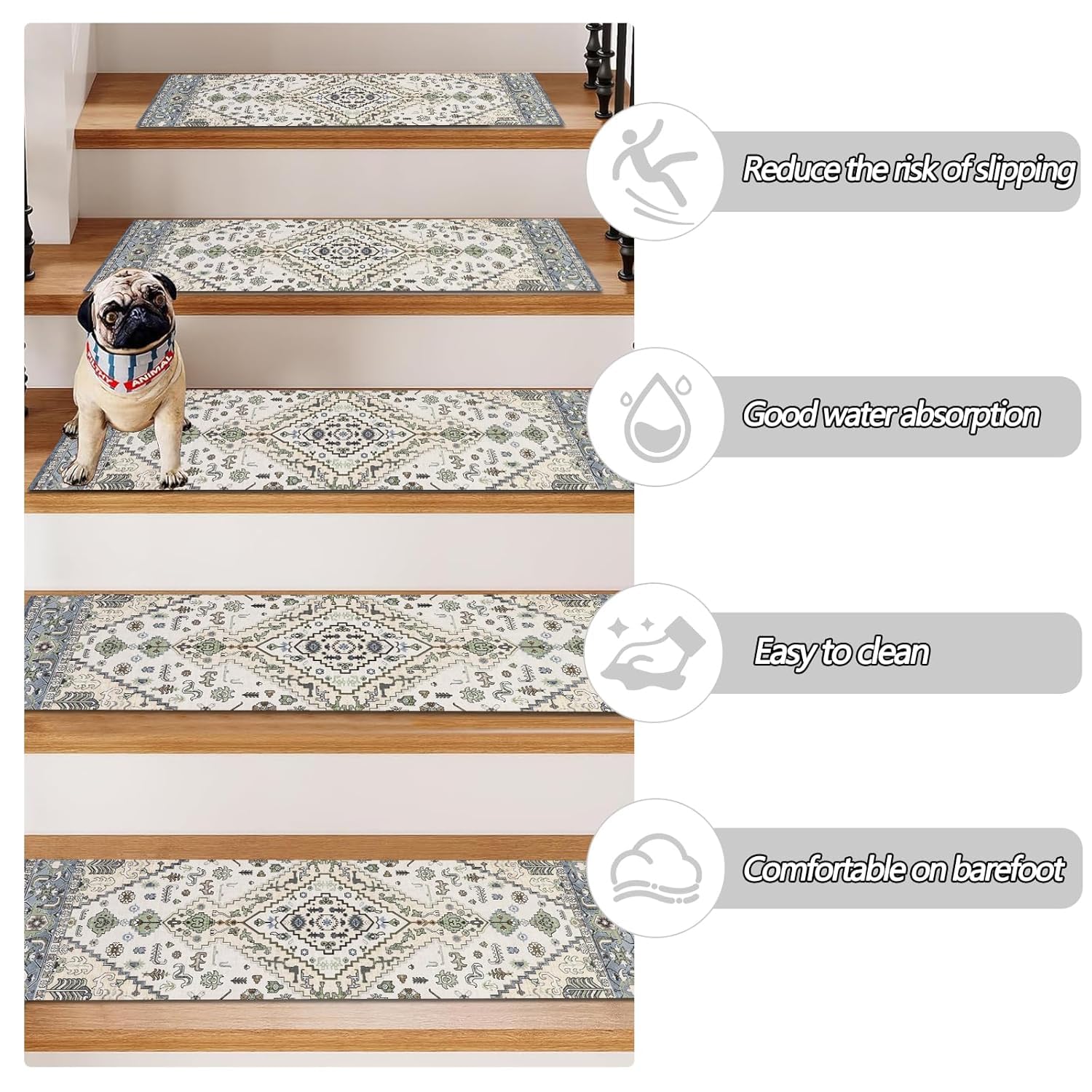 Homcomodar Non-Slip Stair Treads for Wooden Steps 15 Pack - Image 3