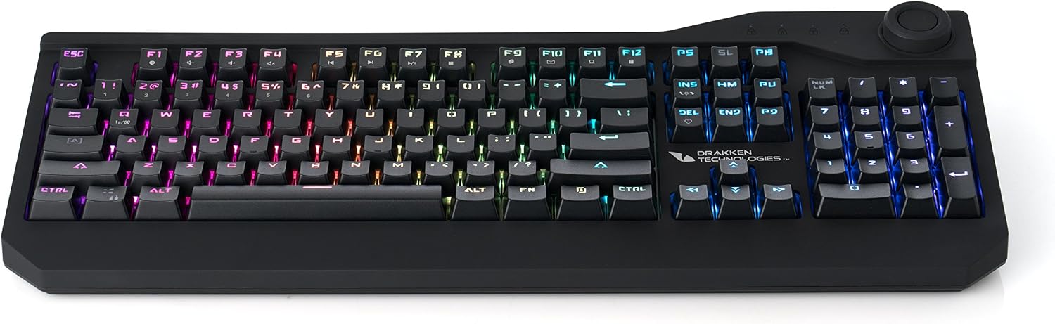 Drakken Tech Spektrum Gaming Keyboard - [Matte Black] : Hot Swap Mechanical Kailh Brown Switches - Customizable RGB Lighting - Programmable Macro Functionality