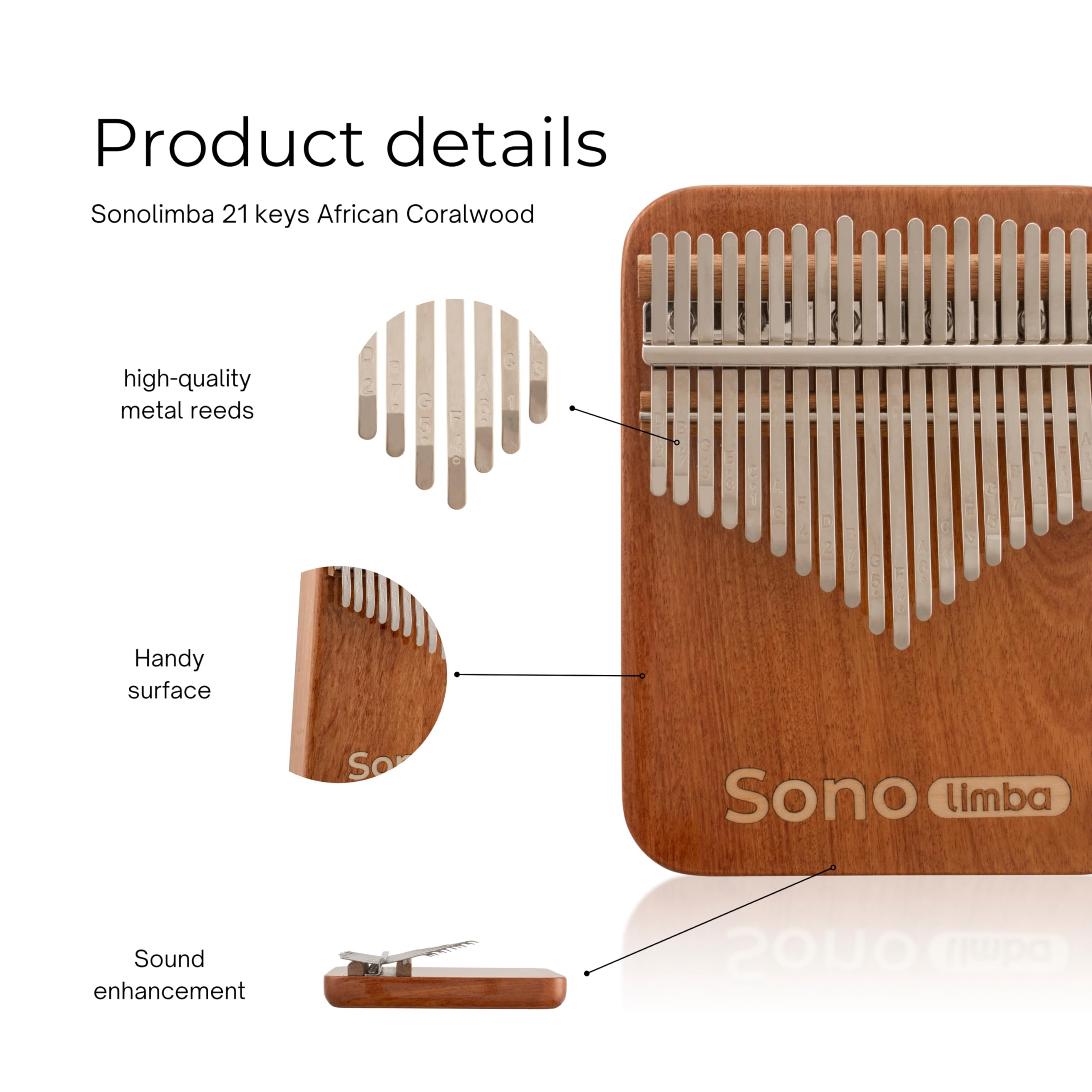 Kalimba – incluso libro di canzoni gratuito + custodia protettiva – pianoforte per pollice/pianoforte a dito/Marimba – C-Dur – facile da suonare – adatto per tutte le età (21 tasti)