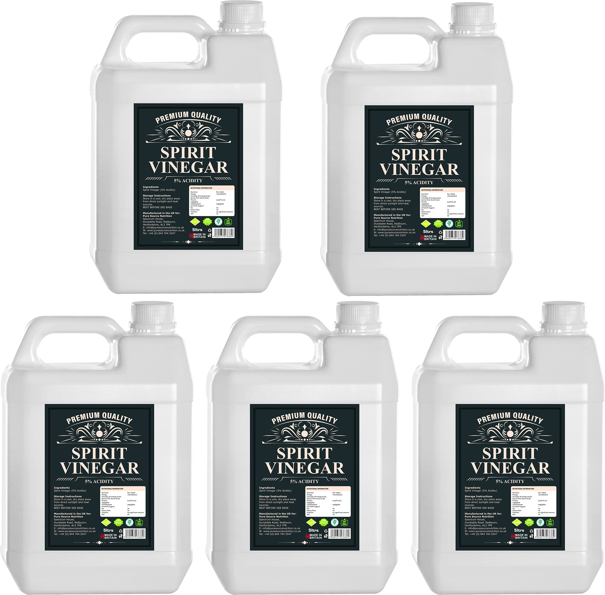 Buy Distilled White Vinegar 25 LITRE (5L Pack of 5) 25L Perfect For Cooking Pickling