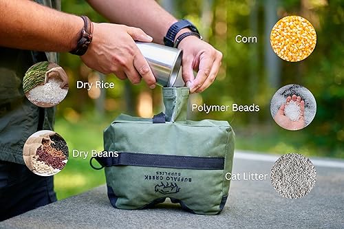 Miniatura 5 de Bolsas de apoyo de tiro delanteras y traseras duraderas para todo tipo de clima, bolsa de arena para apoyo de rifles para tiro de banco, caza, tiro