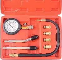 DAYUAN Kompressziómérő Készlet Autómotorokhoz - M10, M12, M14, M18 Adapterekkel, 0-20 bar/0-300 psi Mérési Tartomány, Piros 3