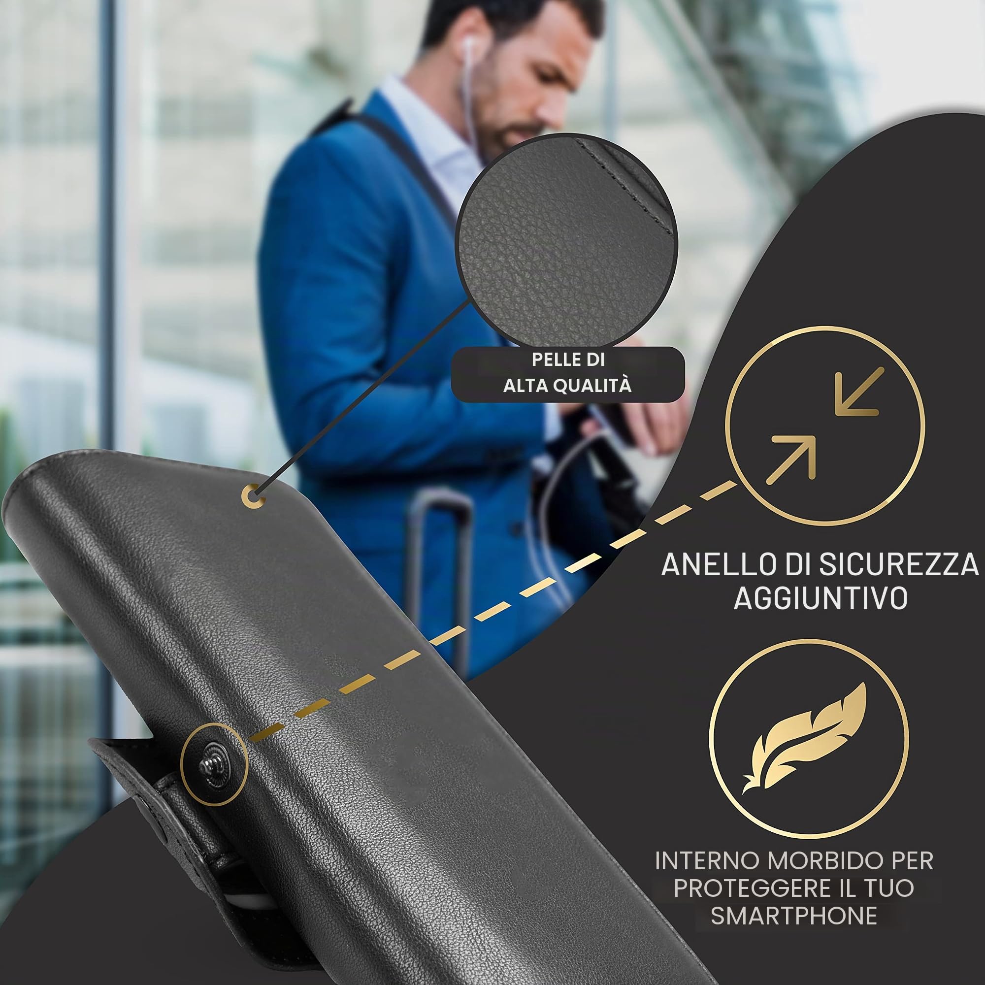 Custodia per Apple iPhone 16 Pro Max I iPhone 16 Plus, pelle, clip per cintura, chiusura magnetica