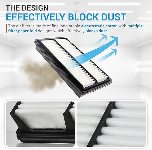 Miniatura 3 de BlueStars Filtro de aire extra Guard XA10486 de alta calidad, compatible con Honda Pilot 3.5L 2016-2023, Odyssey 3.5L 2018-2023, Ridgeline