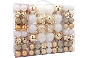 87ct Christmas Ball Ornaments Set Gold and White