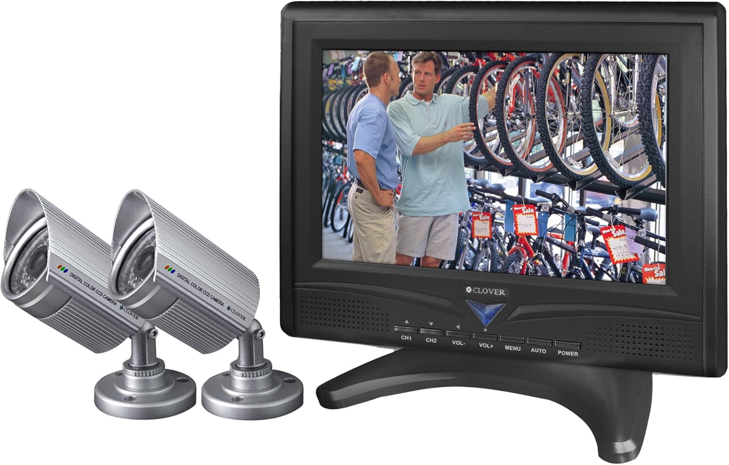 Wisecomm LCD0935 9-Inch Wide Screen 2-Channel Observation System with 2 Cameras - Medium (Black)