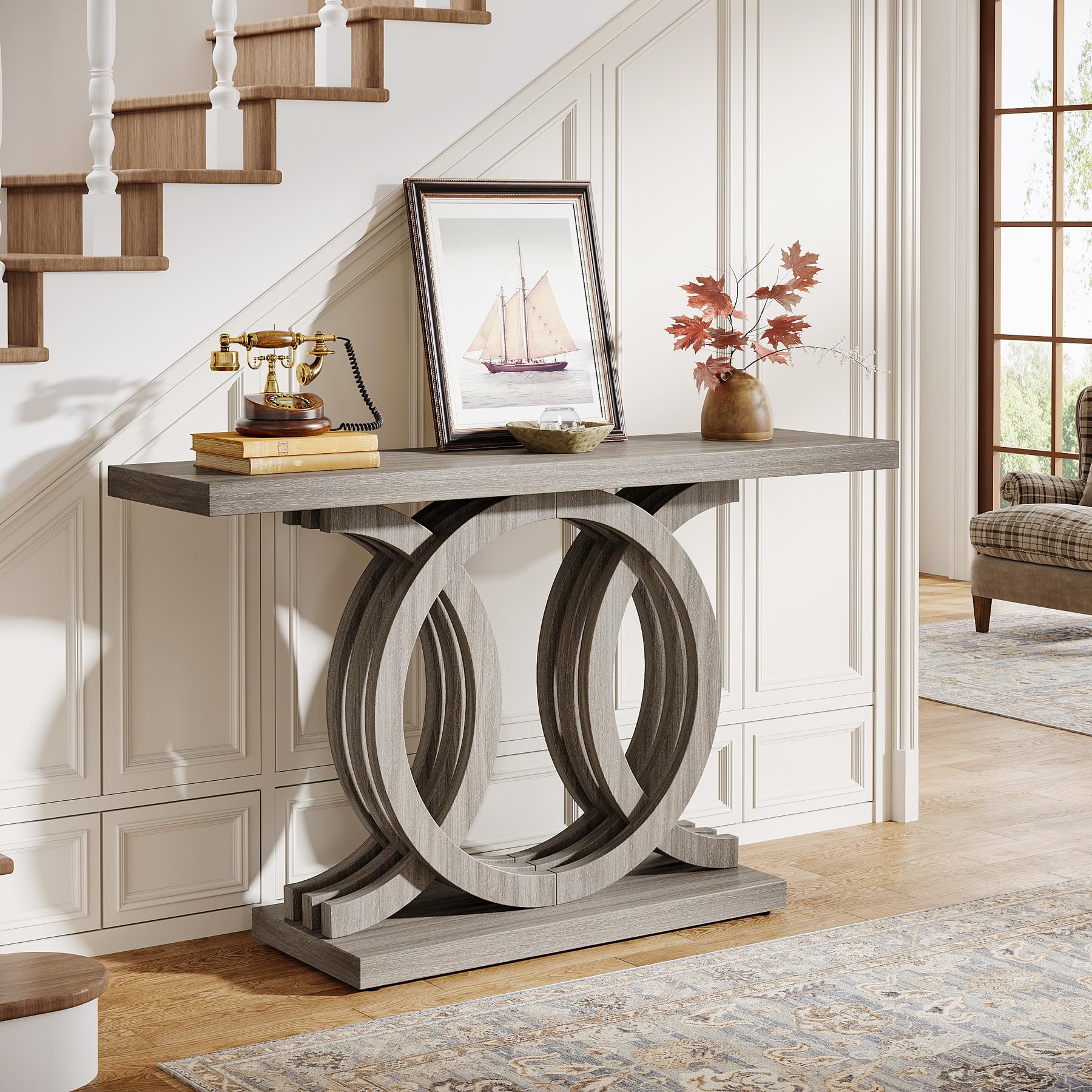 entryway furniture■モダン■サイドボード■幾何学模様/3D Amazon.com: Tribesigns 55-Inch Console Table with Geometric Wood
