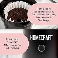 Vista 4 de Homecraft Cafetera Eléctrica para Té Helado y Café de Infusión Fría, Jarra Aislada Doble, Negra, Pequeña
