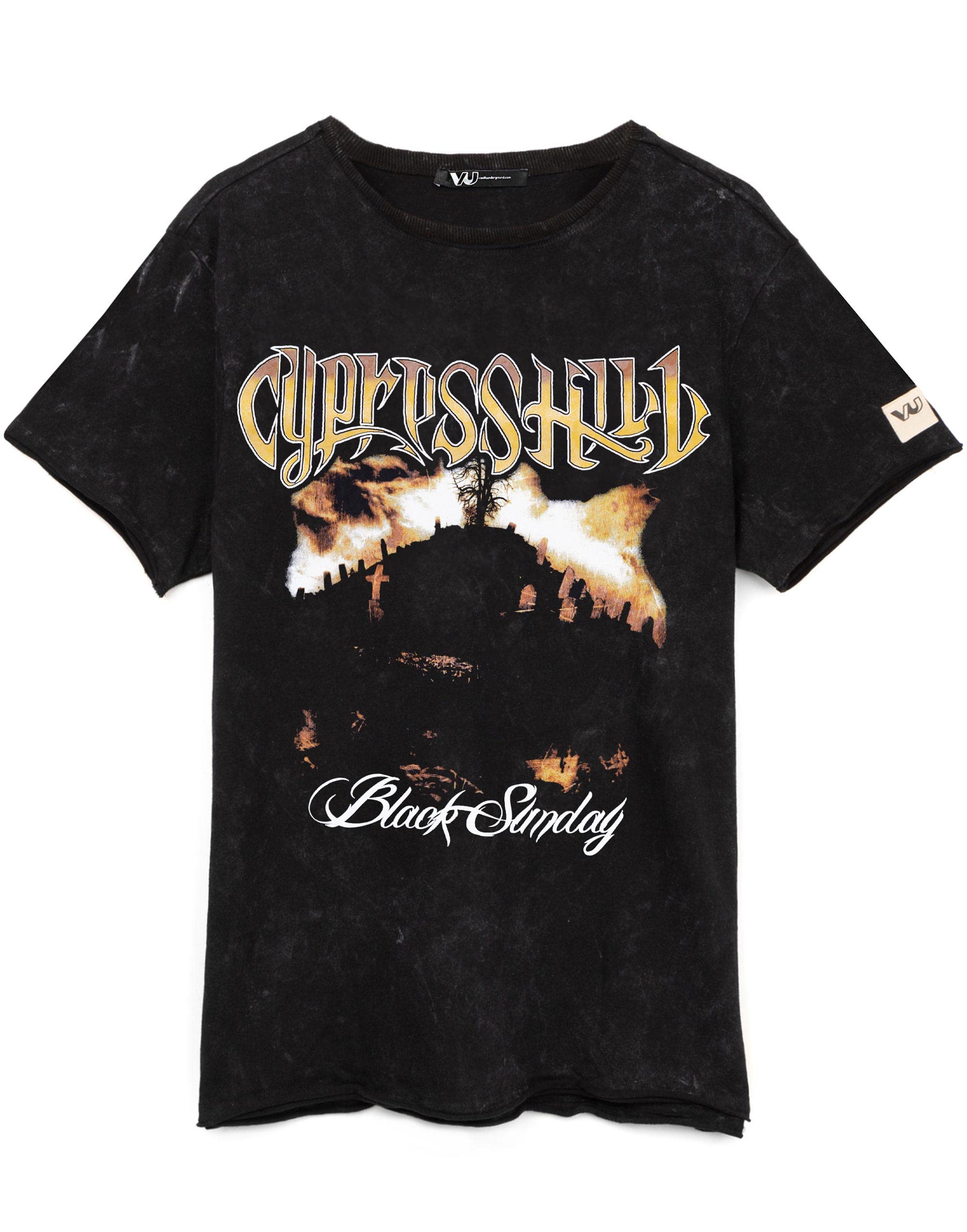 Vanilla Underground Men's Black Cypress Hill Album Cover Short Sleeved T-Shirt - Medium