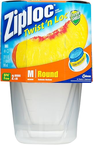 Ziploc Twist 'N Loc Contenedores, tamaño mediano, 2 contenedorestapas (paquete de 6)