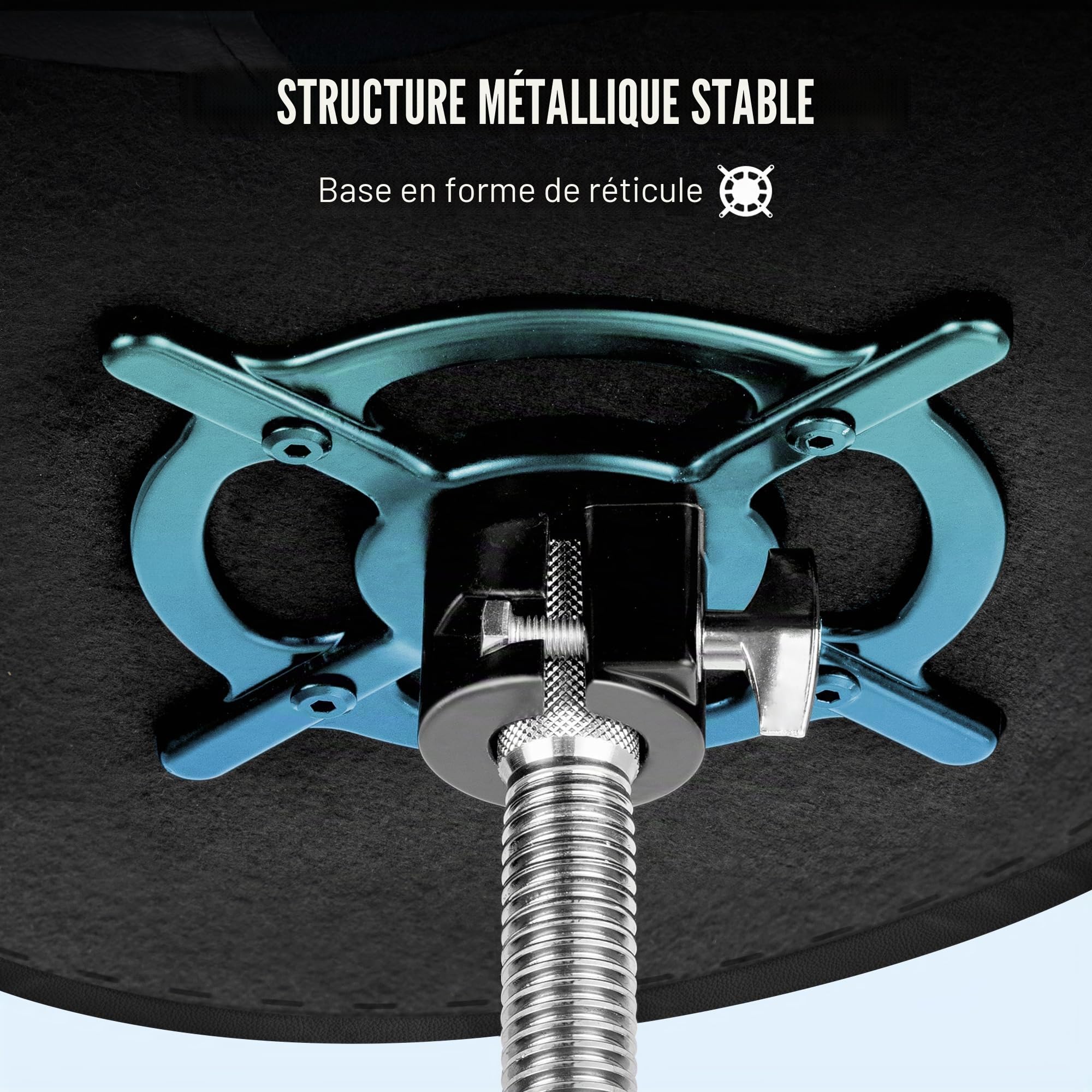 CAHAYA Tabouret de Batterie Réglable et Renforcé: Siège en Selle Extra Large avec Coussin Moelleux de 9 cm, Hauteur Réglable de 45 à 62,5 cm, Capacité de Charge Jusqu'à 200 kg