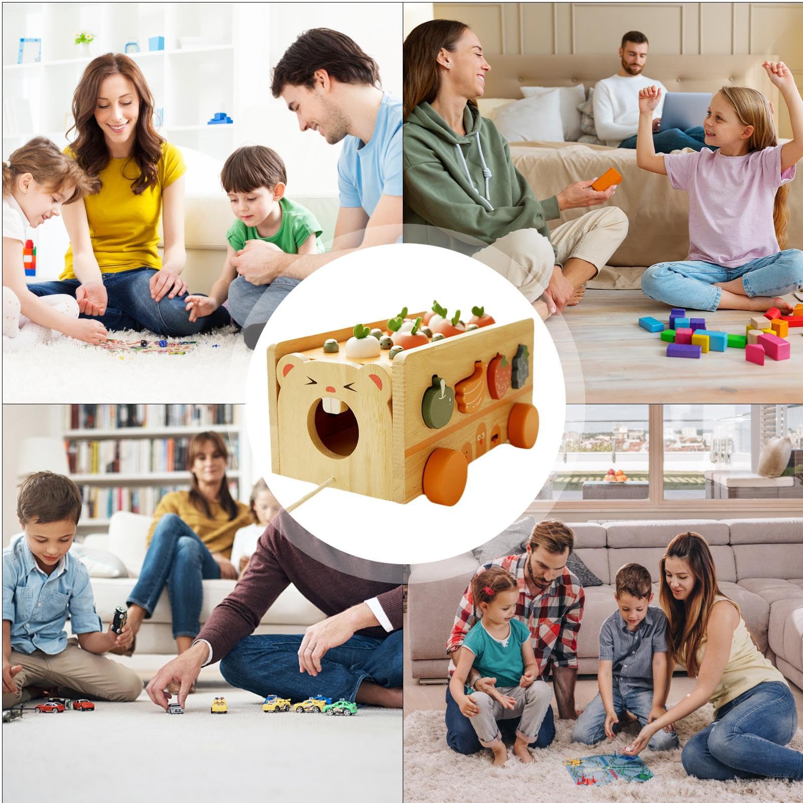 Gioco di Incasso di Forme per Bambino,Gioco educativo in legno di disegno di carota e | Giocattolo educativo di ordinamento delle forme - per la scuola materna primaria Feste Attività Natale