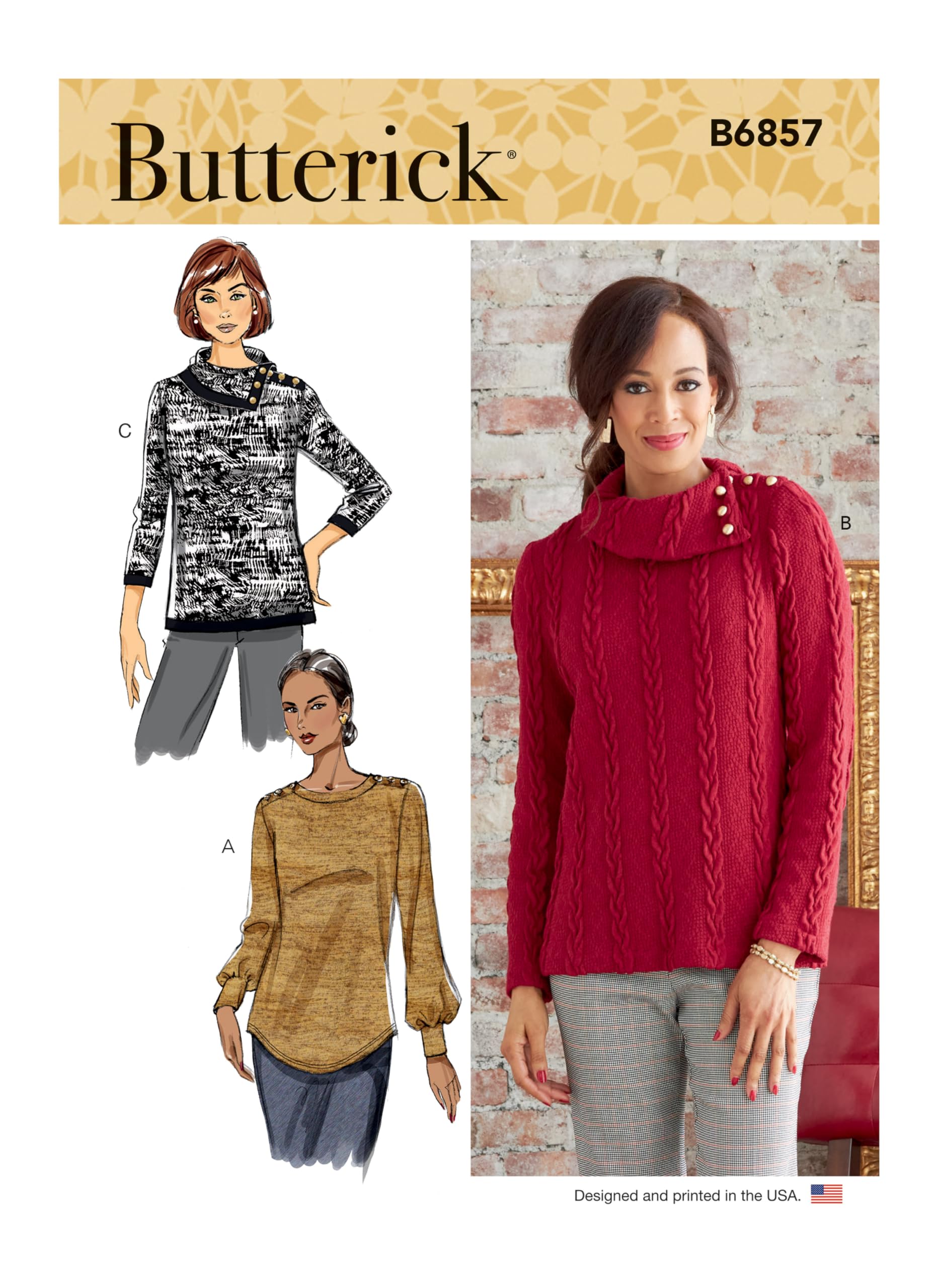 Butterick Multicolor B6857a Misses Top/Vest A (Xs-S-M-L-Xl-Xxl)