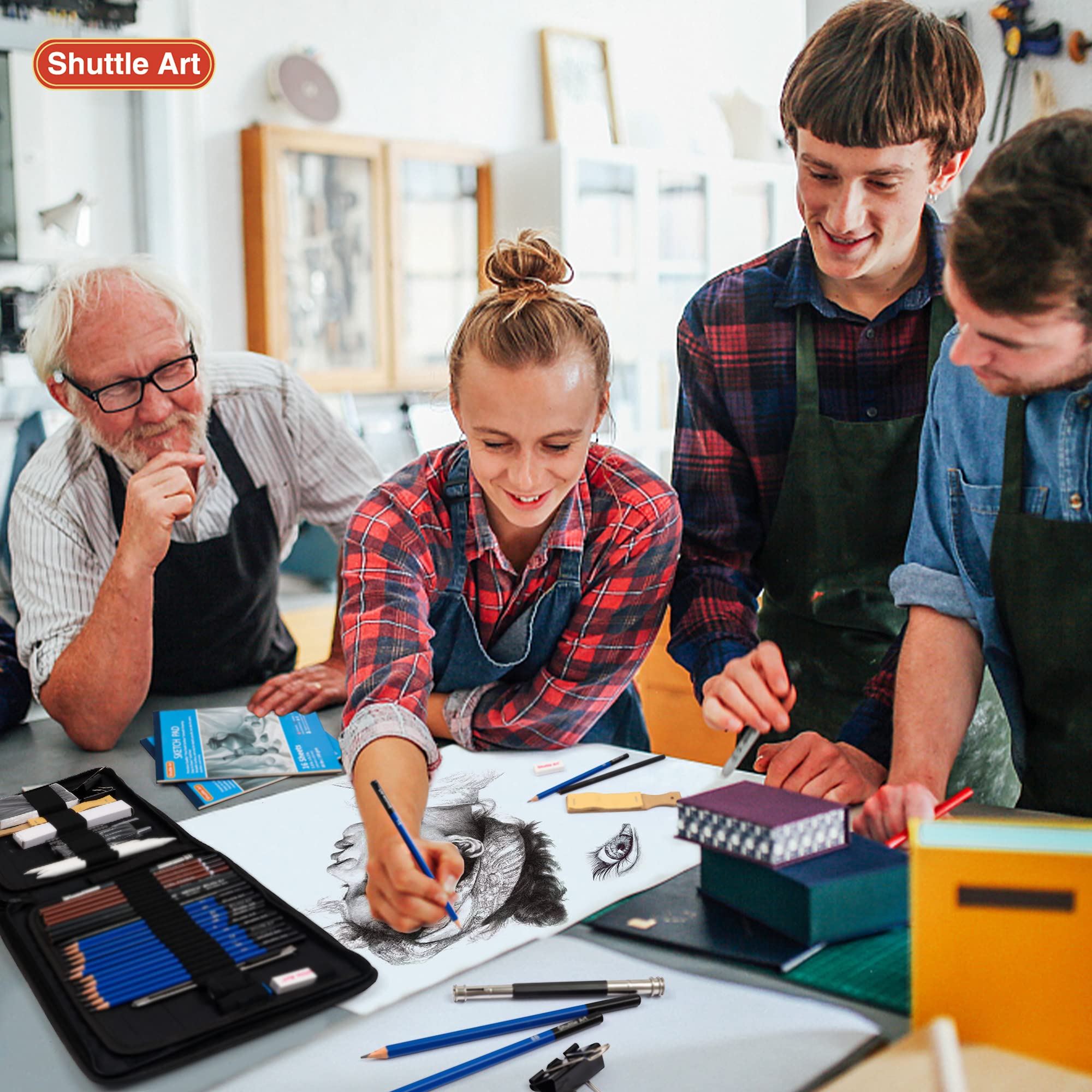 Drawing Pencils Set, Shuttle Art 52 Pack Professional Sketch Pencil Set