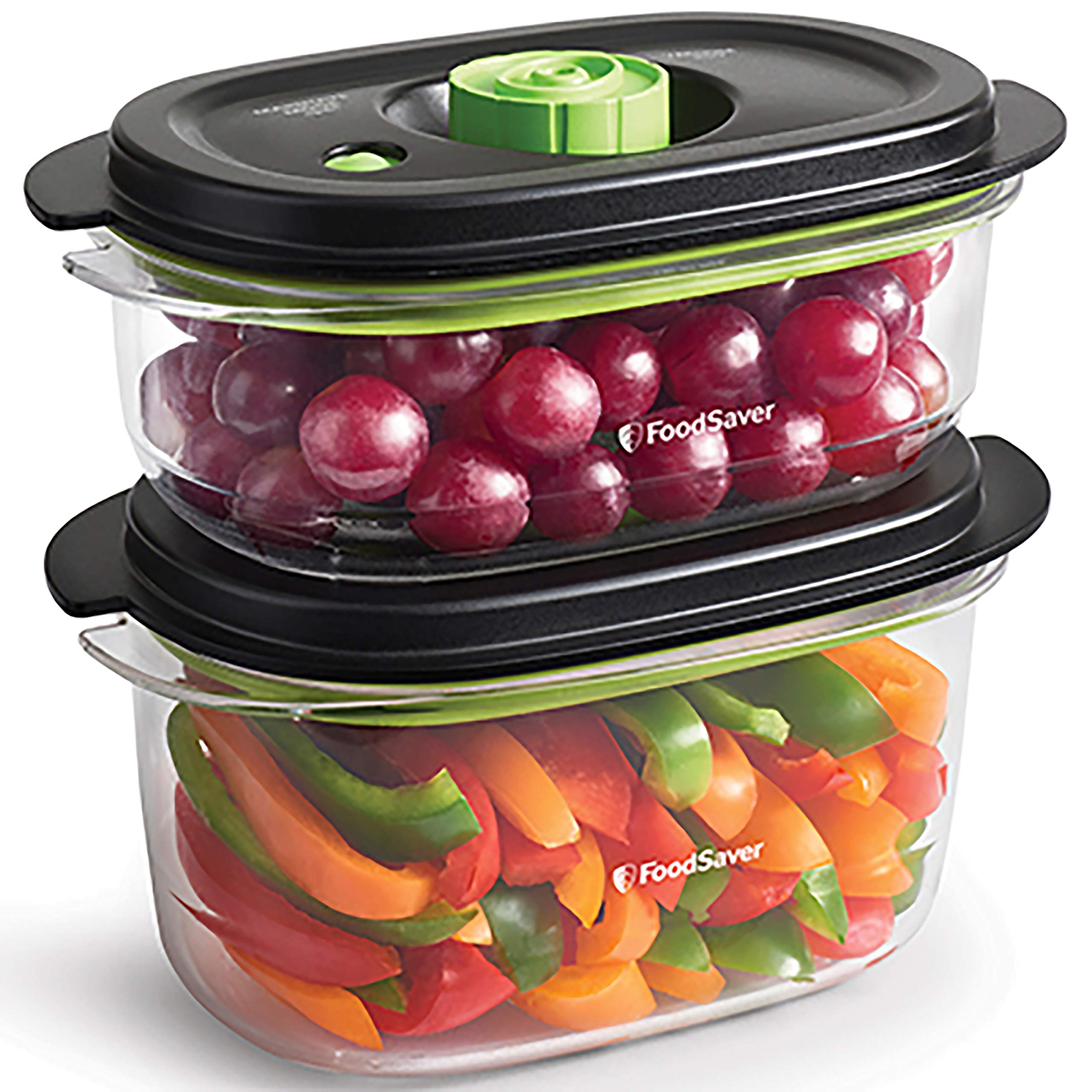 FoodSaver Premium VS3190X Envasadora al vacío,4 bolsas & 4 bolsas con cierre tipo zip, Acabado plata y negro & FoodSaver Recipiente para conservar y marinar al vacío