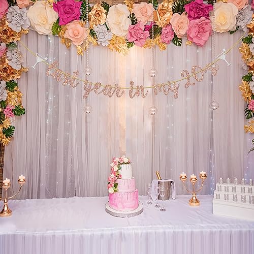 Miniatura 4 de Cartel de feliz cumpleaños número 29 y 30 años con purpurina de oro rosa con purpurina del año pasado en mis 20, divertida decoración de fiesta de