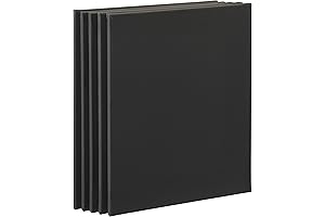 5 Pack Black Super Value Stretched Canvas