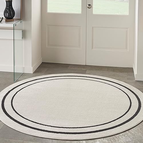 Vista 138 de Nourison Home Essentials - Alfombra contemporánea de 5 x 7 pies, color marfil/negro