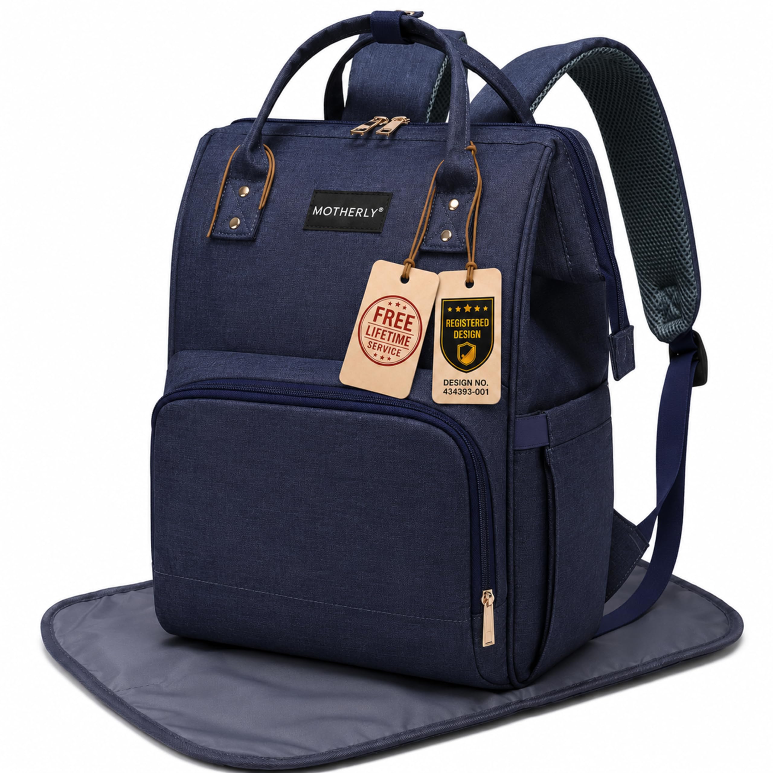 Motherly Everyday Diaper Bag for Mothers for Travel, Maternity Bag for Newborn Baby, Mother Travelling Bag, Multiple Pocket Water Resistant Hospital Bag for moms with 6 Month Warranty (Navy Blue)-image-26