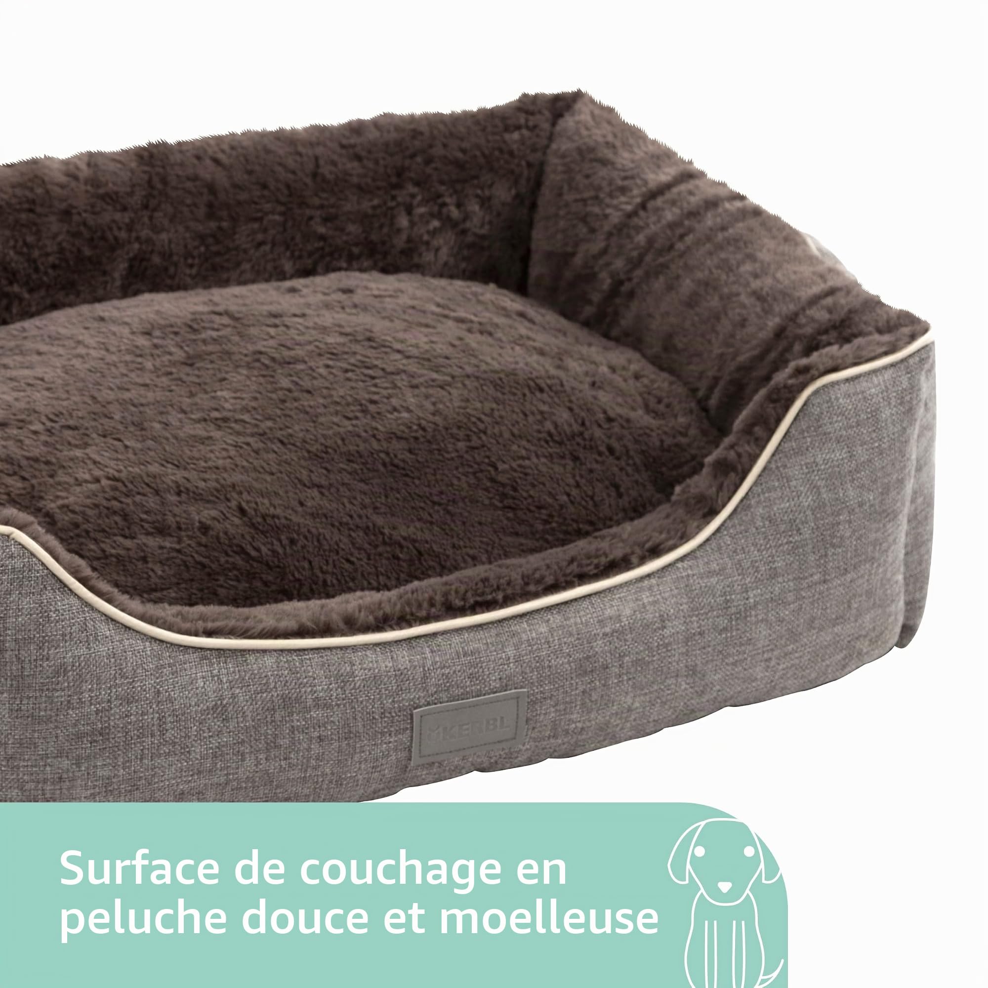 Kerbl Samuel Corbeille pour Chien Argent/Gris 60 x 50 x 17 cm