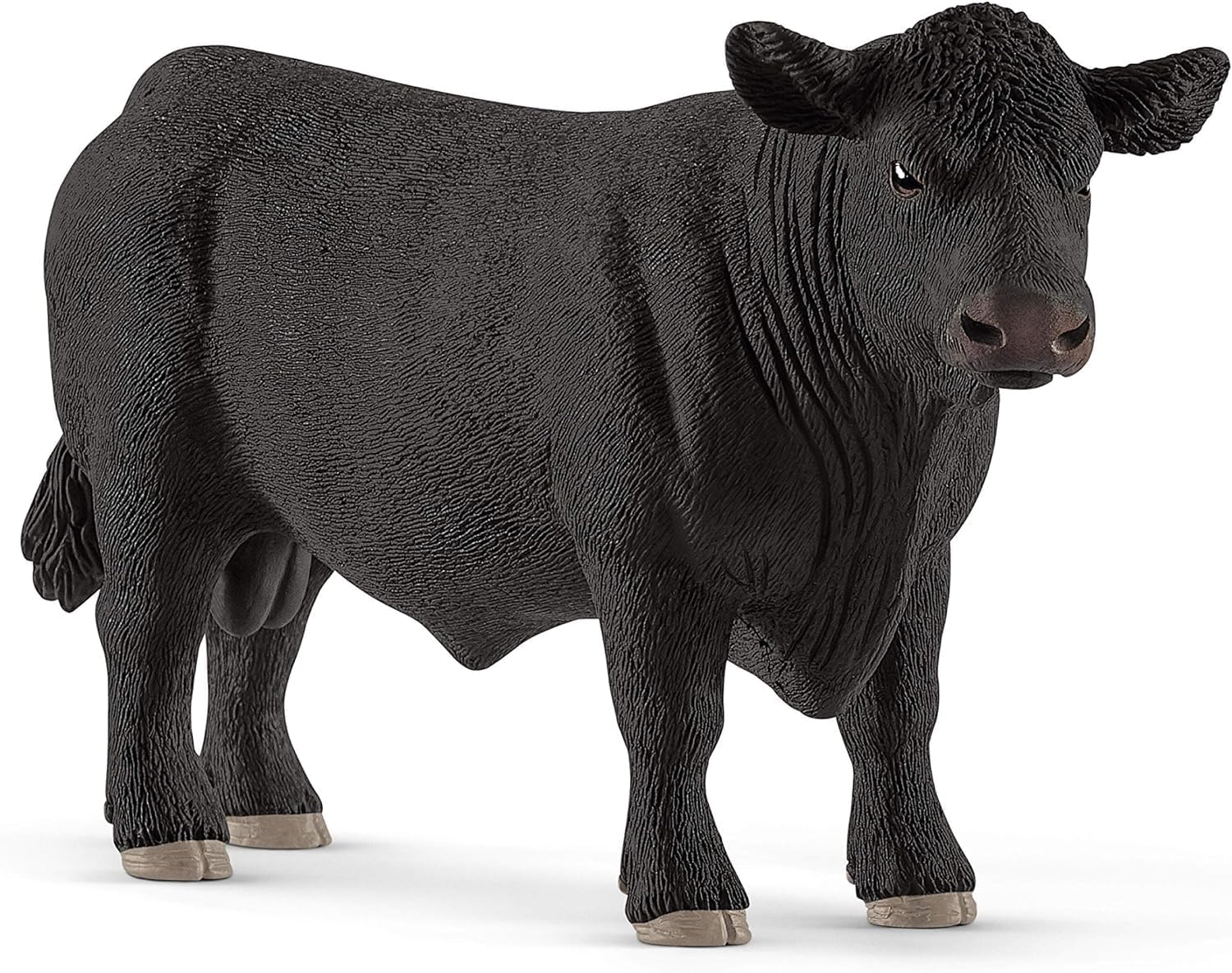 Farm World, Realistic Animal Toys for Kids Ages 3 and Above, Black Angus Bull Cow Toy Figure