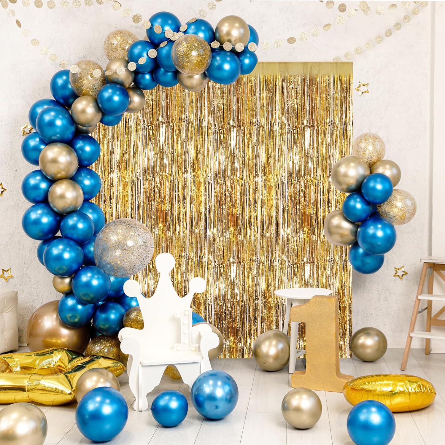 Champagne Gold Metallic Tinsel Foil Fringe Curtains, 2 Pack 3.3x8.3 Feet Party Streamer for Birthday Party Decorations, Halloween Decor, Foil Curtain for Bachelorette Party - Image 3