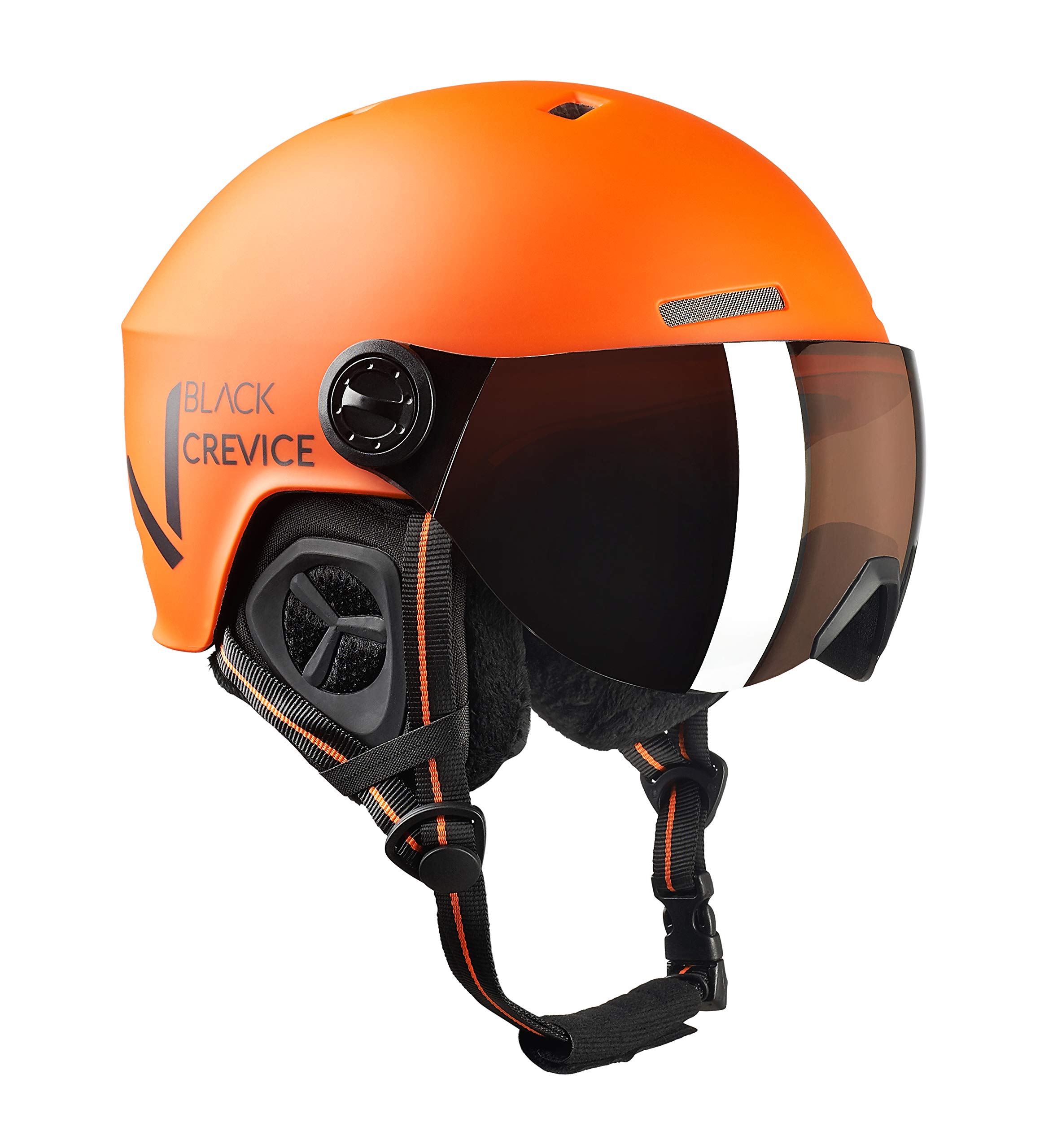 BLACK CREVICE Casco de esquí Sölden I Casco de esquí con Visera Estilo piloto I Casco esquí Hombre y Mujer I Casco Snowboard Unisex ajustableI Casco de esquí Transpirable