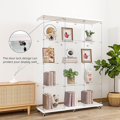 Miniatura 49 de Curio - Vitrina de cristal para coleccionables, con 4 estantes de exhibición, 64.2 pies de alto x 16.9 pulgadas de largo x 14.6 pulgadas de ancho,